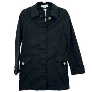 Old Navy Women's‎ Black Utility Button Front Mid-Length Coat  Sz S